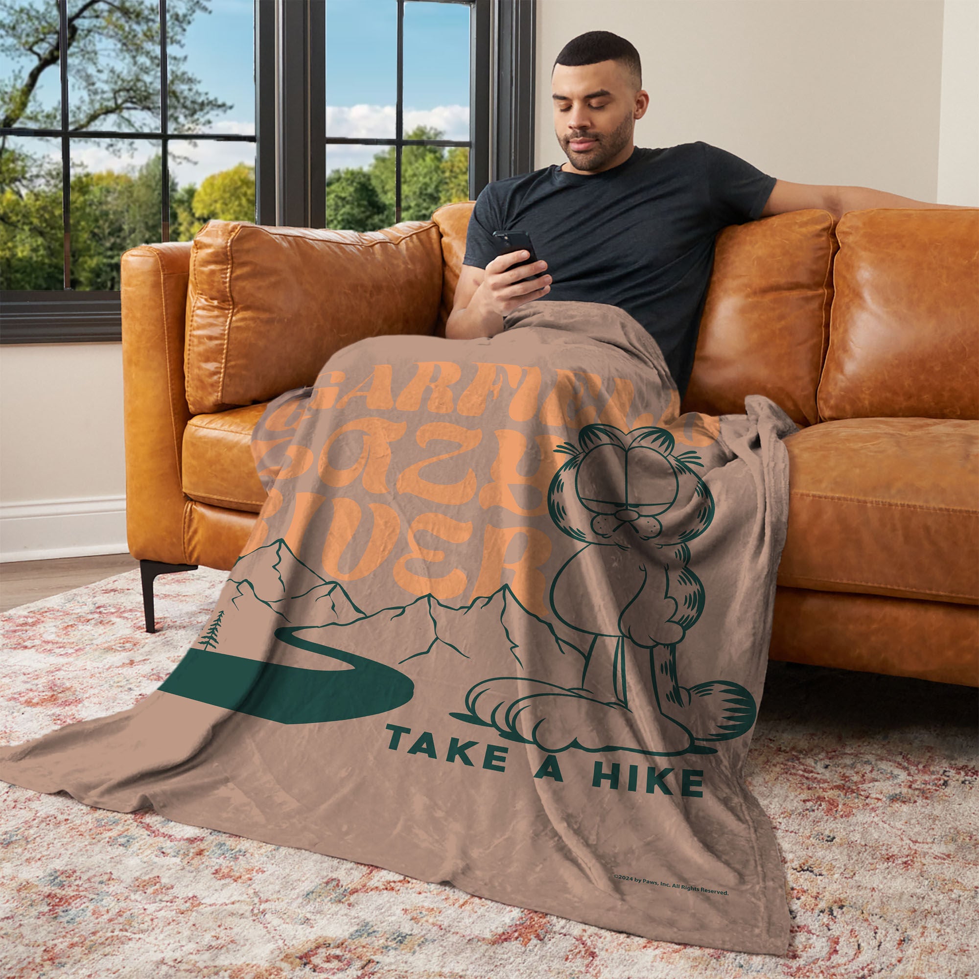 Nickelodeon Garfield Take a Hike Silk Touch Throw Blanket 50x60 Inches, BROWN, alternate image number 2