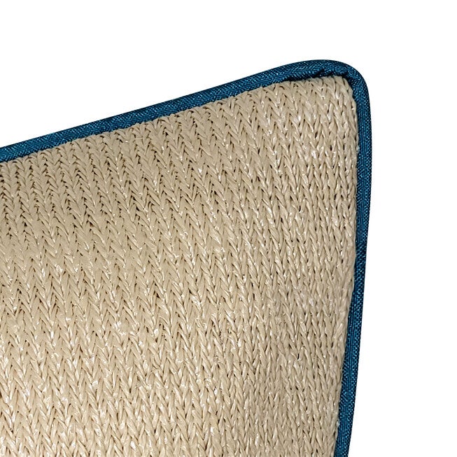 New York Botanical Garden® Indoor/Outdoor Raffia Embroidered Palm Frond Decorative Throw Pillow 12X20, Turq Multi, , alternate image number 2