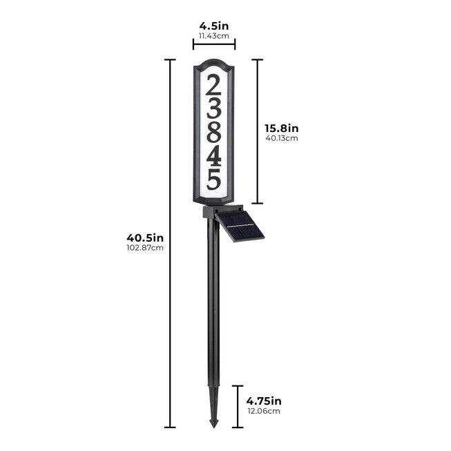 SolarSOLutions™ Aurora Solar LED Address Post, , on-hover image number 1