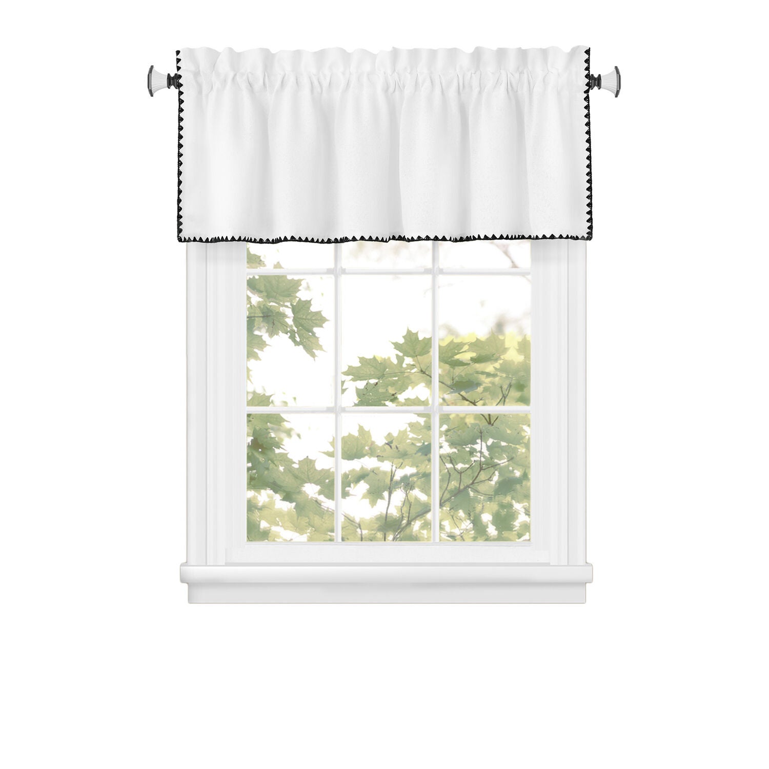 Kendal Window Curtain Valance, WHITE, alternate image number 1