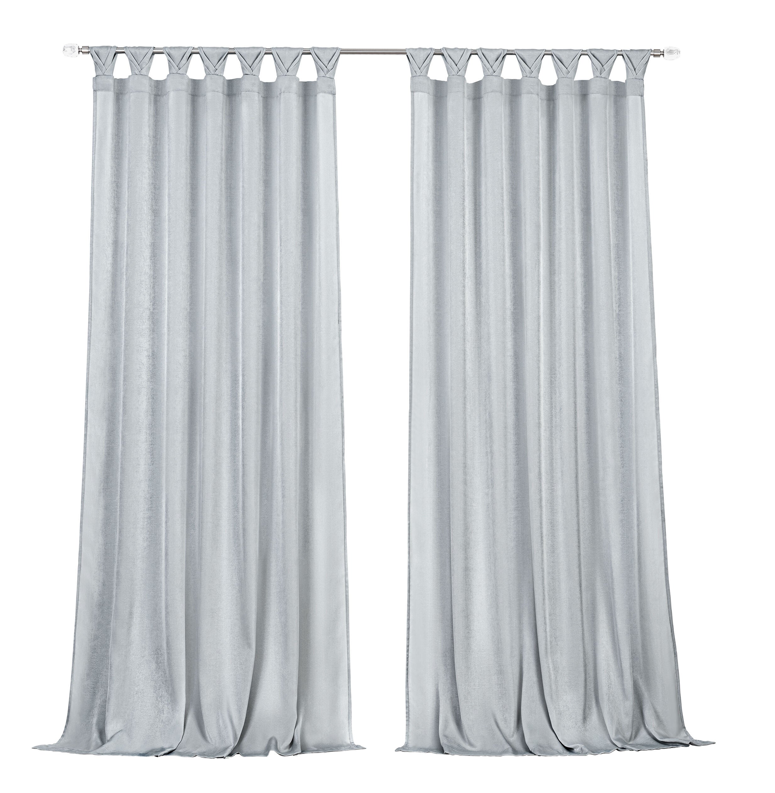 Peri Tulip Tab Top Window Curtain Panel, SILVER, alternate image number 1