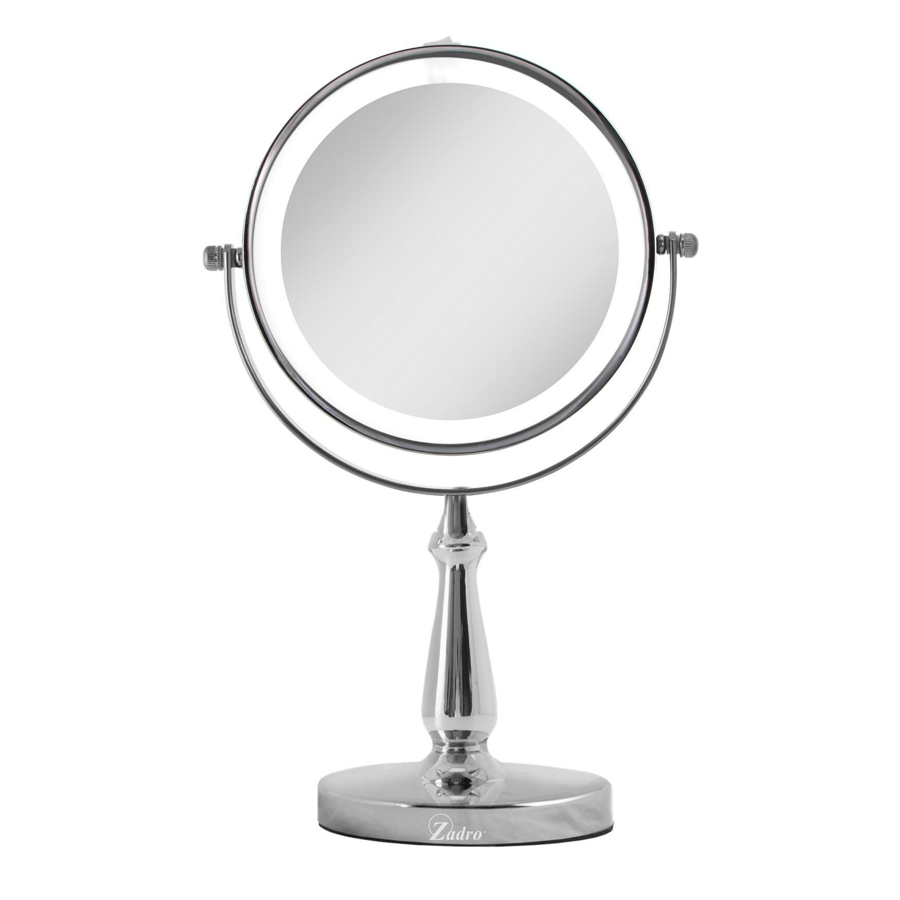 LED Lighted Dual Sided Vanity Mirror 8X/1X, CHROME, hi-res image number 0
