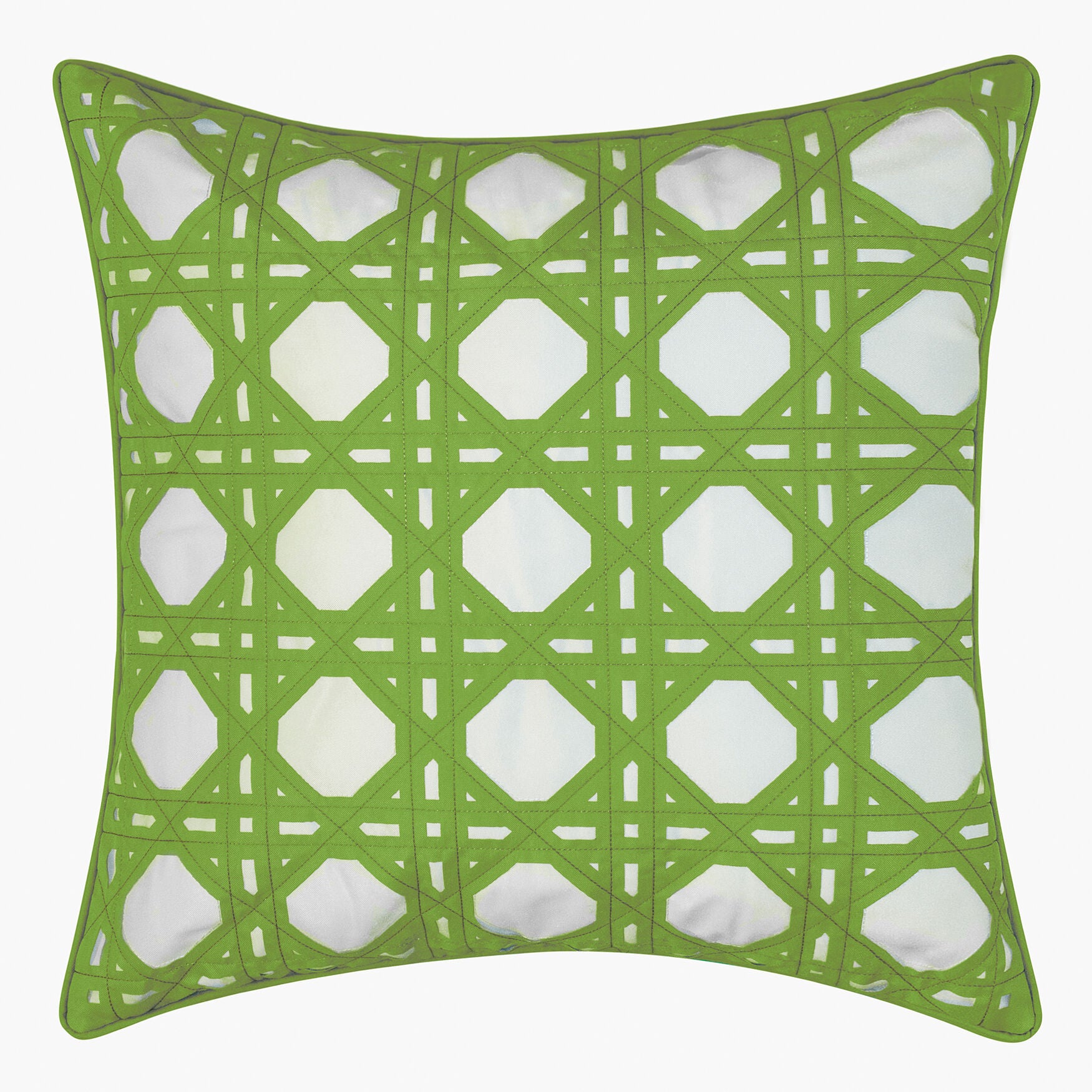 Indoor & Outdoor Rattan Geometric Decorative Pillow, LEAF, hi-res image number 0
