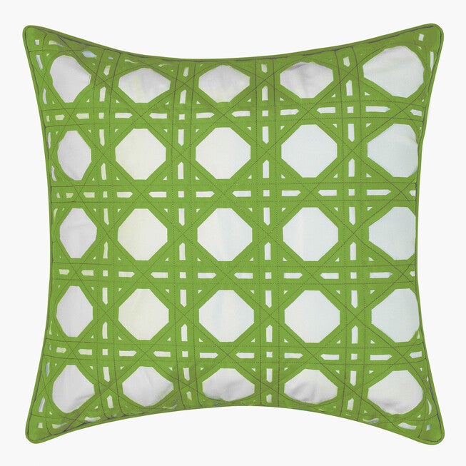 Indoor & Outdoor Rattan Geometric Decorative Pillow, LEAF, hi-res image number 0