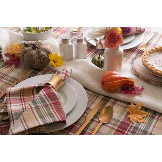 Give Thanks Plaid Tablecloth 52x52, , on-hover image number null