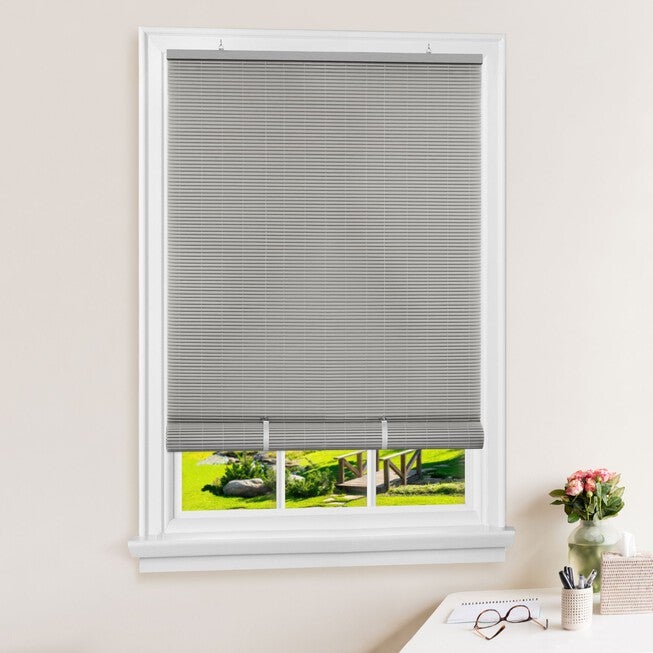 Cordless Solstice Vinyl Roll-Up Blind, Grey, , alternate image number null