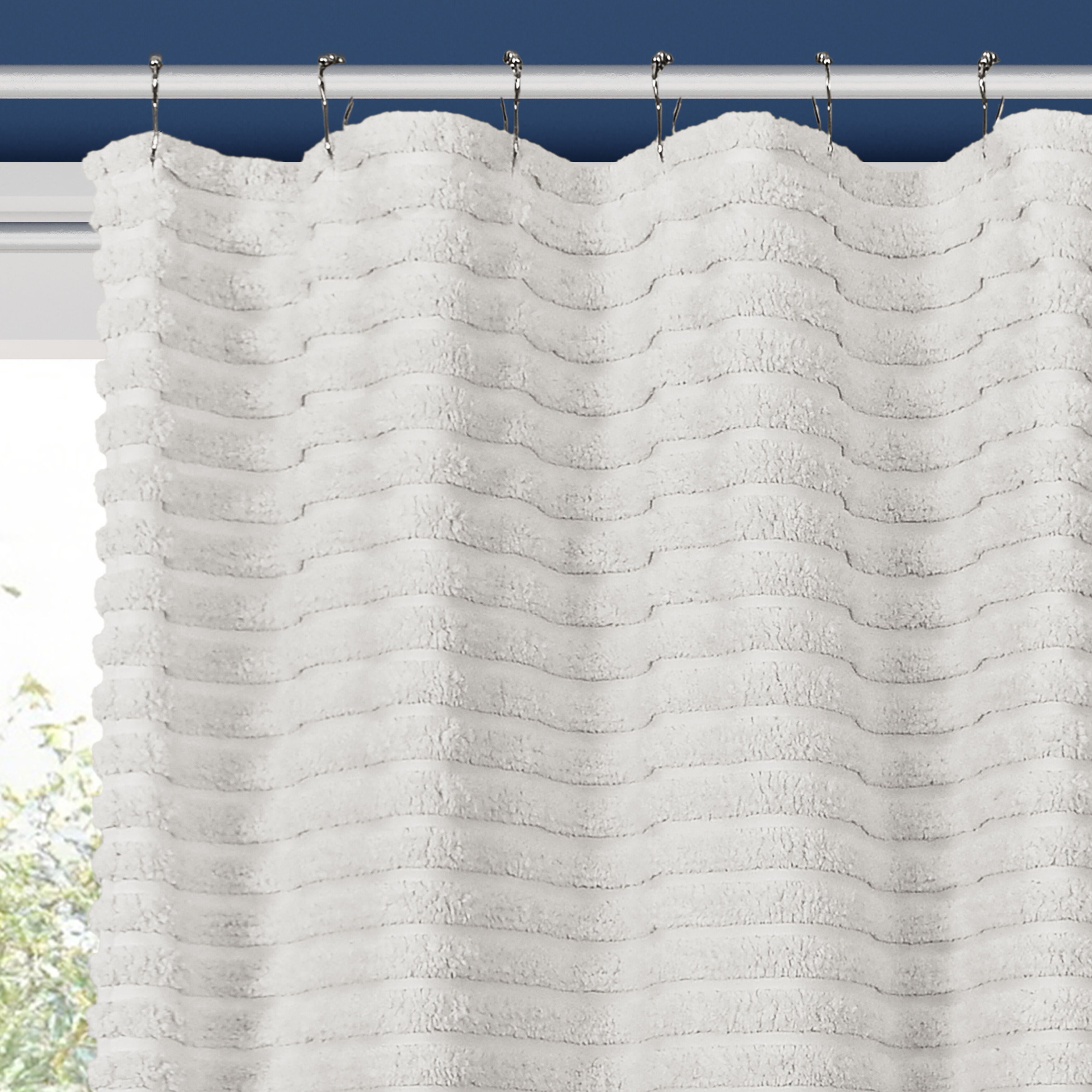 DARBY SHOWER CURTAIN, INDIGO, alternate image number 1