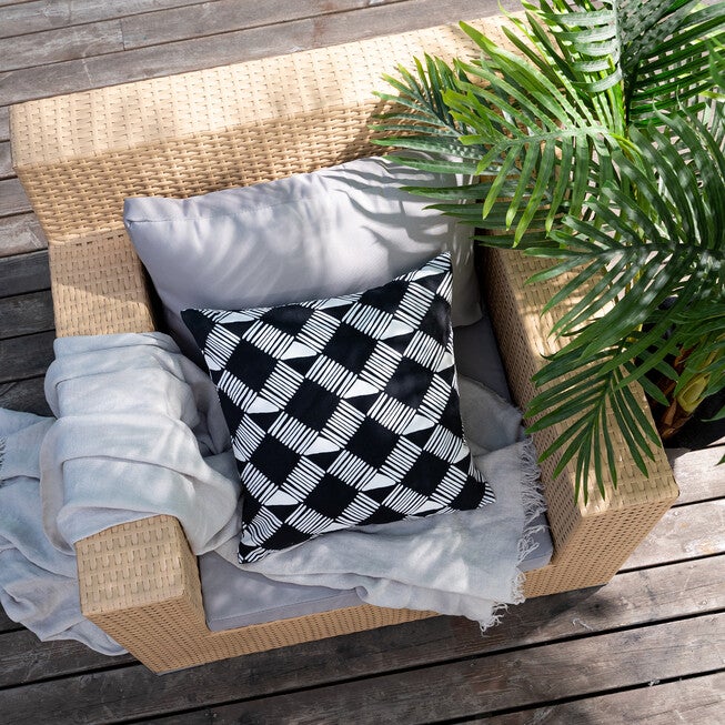 Trellis 2 Tone Indoor/Outdoor Square Pillow, , alternate image number null