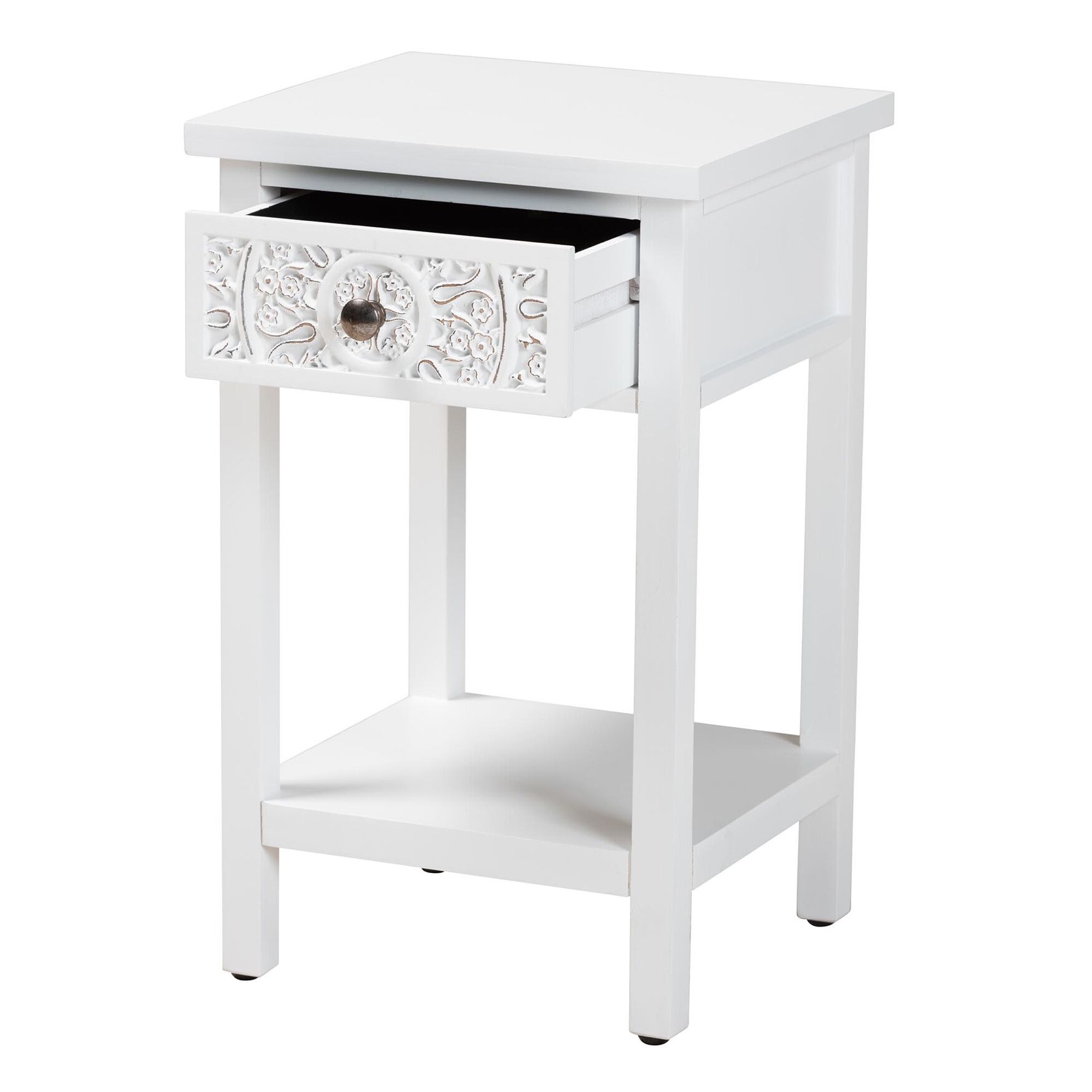 Yelena Classic And Traditional White Finished Wood 1-Drawer End Table, , on-hover image number 1