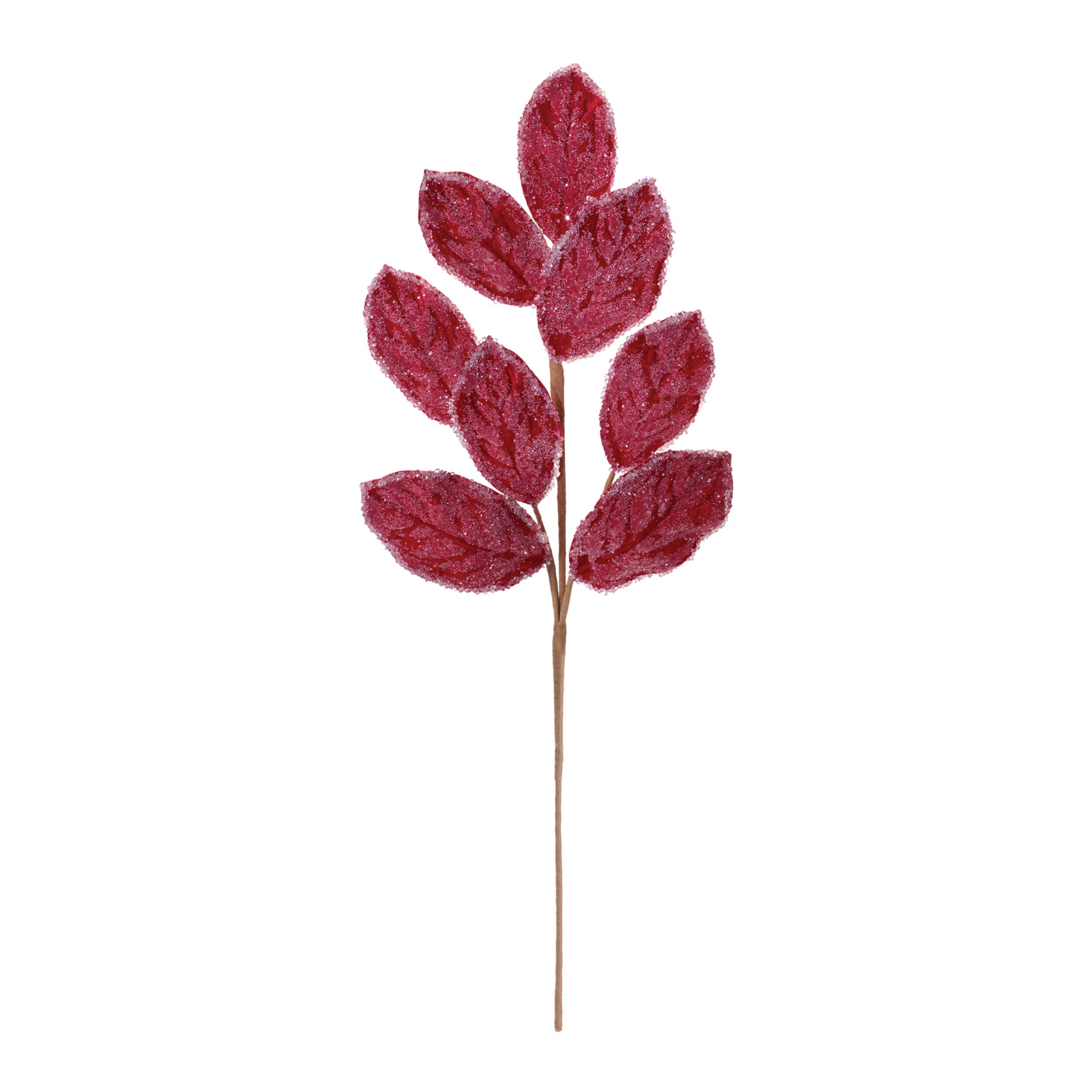 Beaded Magnolia Leaf Spray (Set of 2), RED, alternate image number 3