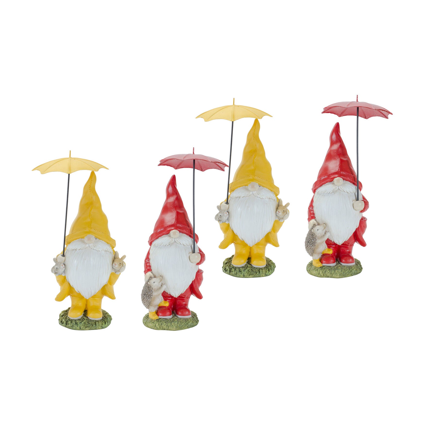 Garden Gnome With Umbrella And Woodland Animals (Set Of 4), , alternate image number 5
