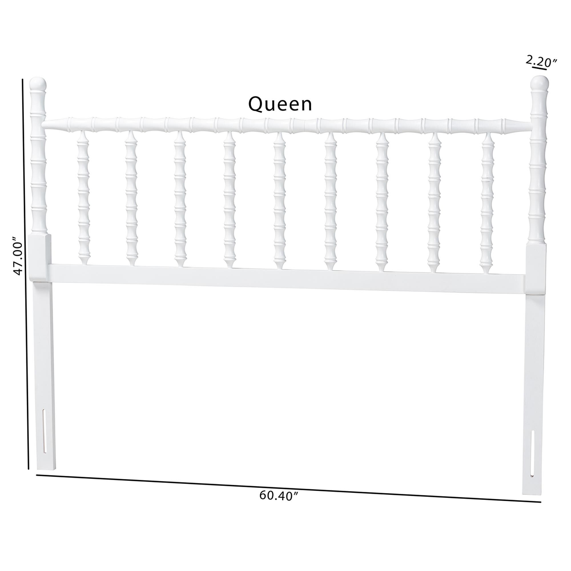 Edaline Bamboo Motif Headboard, WHITE, alternate image number 6