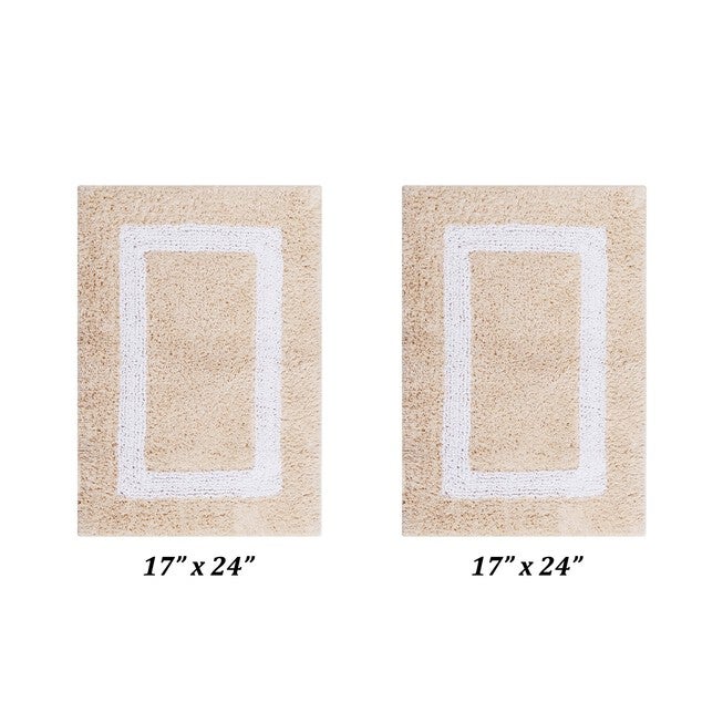 Hotel Collections Bath Mat Rug 2 Piece Set (17 inches X 24 inches | 17 inches X 24 inches), SAND WHITE, hi-res image number 0