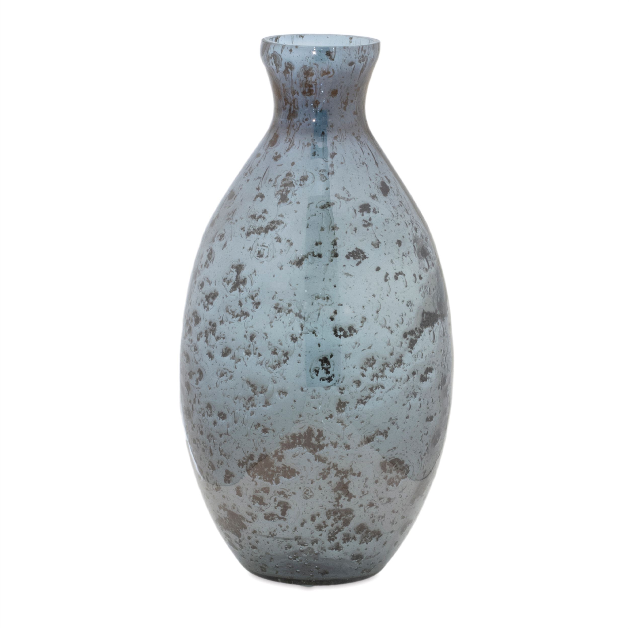 Bubbled Glass Bud Vase Set of 3, GRAY BLUE, alternate image number 1