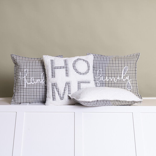 Brenner Plaid Home Sentiment Square Pillow, , alternate image number null