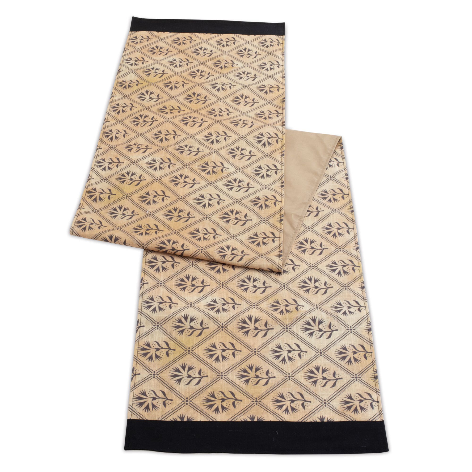 Table Runner (Set of 2) 14 inchesW x 72 inchesL Polyester, GOLD BLACK, alternate image number 2