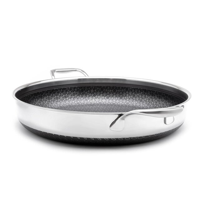 LIVWELL DiamondClad™ 14 inches Hybrid Nonstick Stainless Steel Everything Pan Set w/ Tempered Glass Lid, Dishwasher Safe, PFOA-free – Silver/Black, SILVER, alternate image number 4