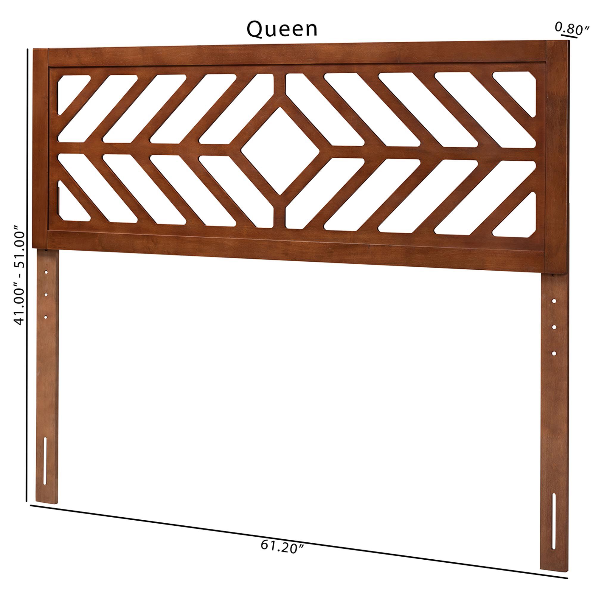 Olsen Wood Headboard with Geometric Cutout Design, Queen, BROWN, alternate image number 6
