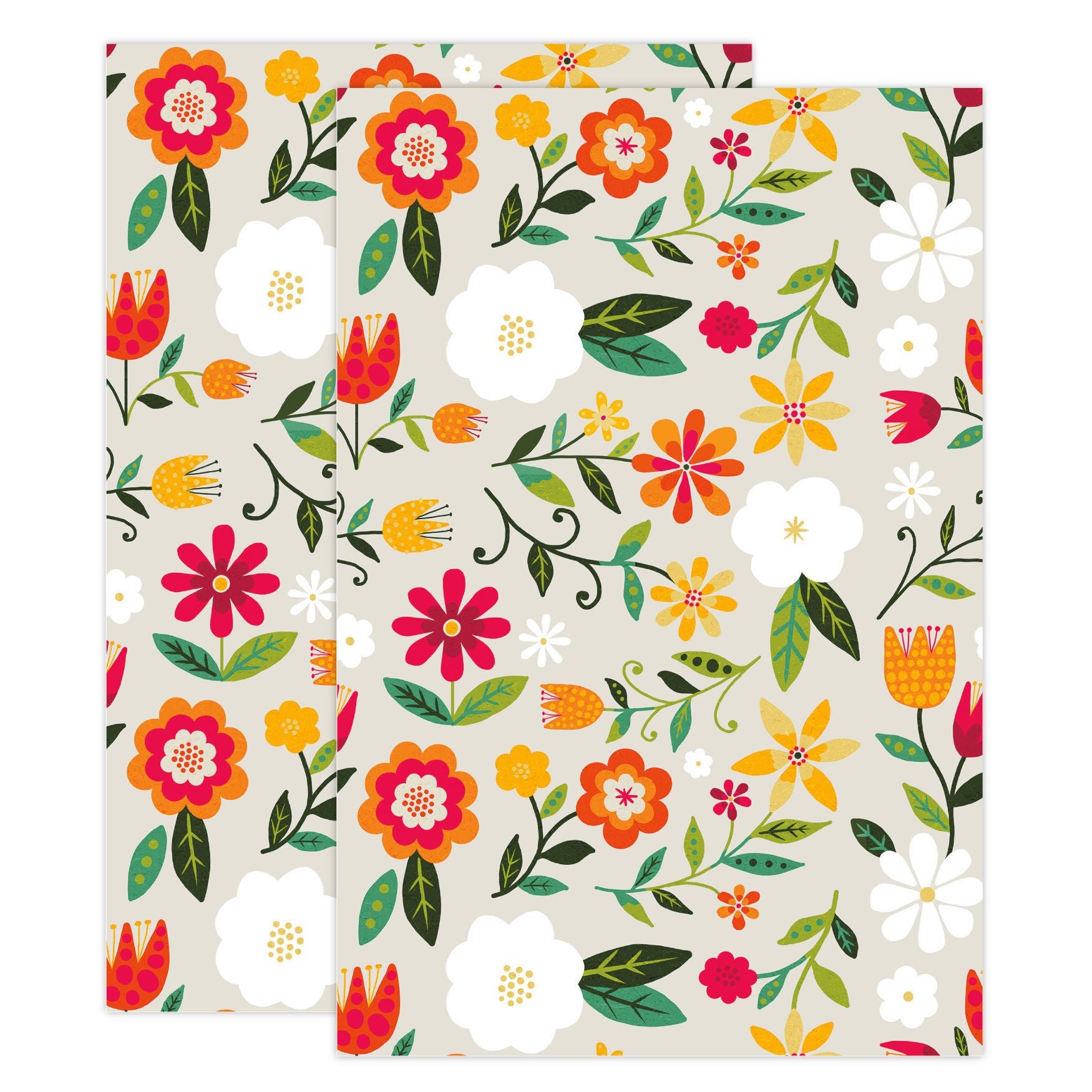 Designer Print Towel Set/2, MULTI FLORAL, hi-res image number 0