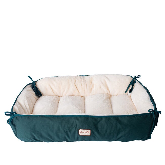 Pet Bed & Mat, Luxury soft Dog Cushion, Laurel Green/Ivory, Large, , on-hover image number 1