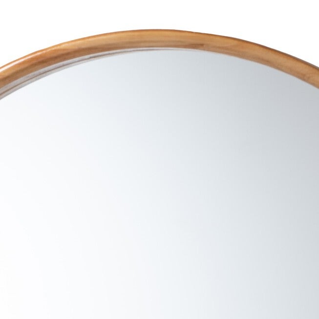 Tazara Japandi Natural Round Accent Wall Mirror, NATURAL BROWN, alternate image number 2