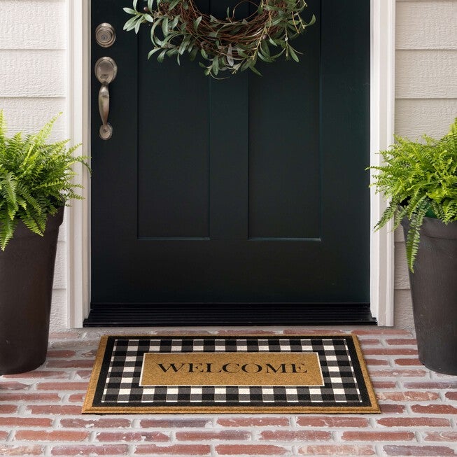 Fall Welcome Check Door Mat, , alternate image number null