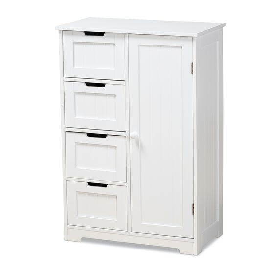 Bauer Wood 4-Drawer Bathroom Storage Cabinet Furniture, WHITE, hi-res image number null