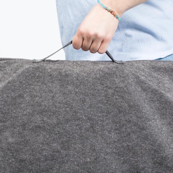 Dining Table Leaf Storage Bag With Handle, Ultra Soft And Thick Premium Quality Felt Secure Fit, Grey, , alternate image number null