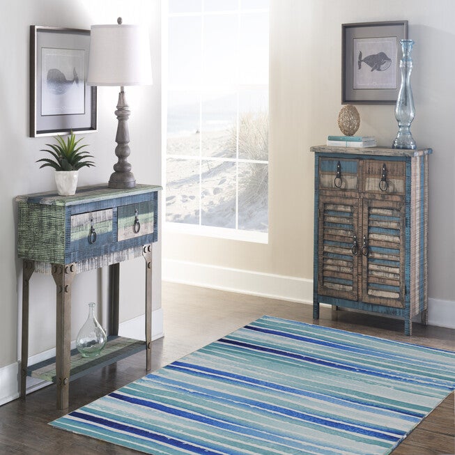 Washable Janna Ivory/Blue Rug, , alternate image number 5