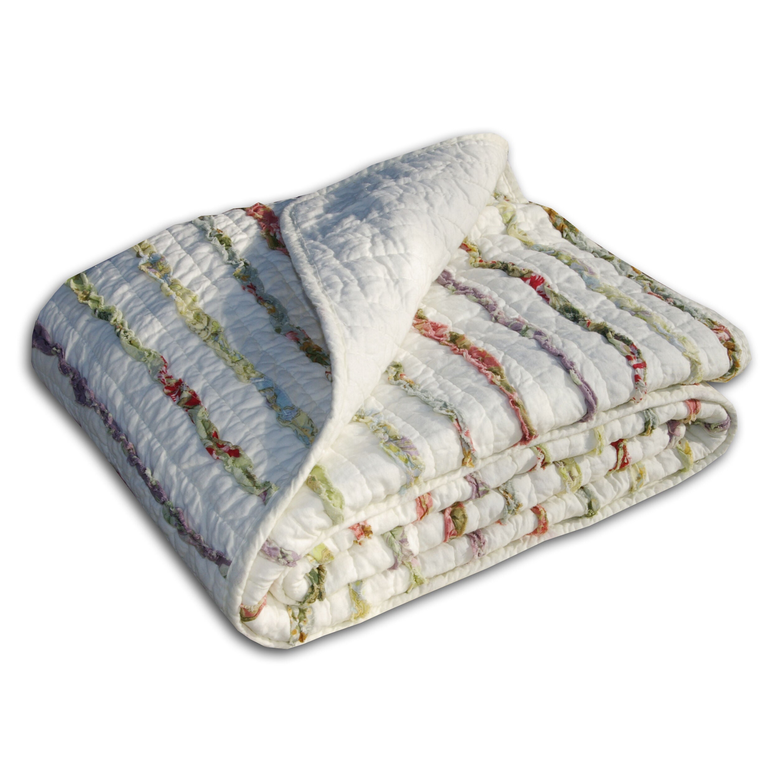 Bella Ruffle Quilted Throw Blanket, MULTI, alternate image number 2