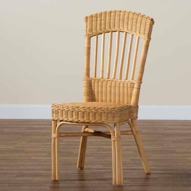 Barito Modern Bohemian Natural Brown Rattan Dining Chair, , alternate image number 8