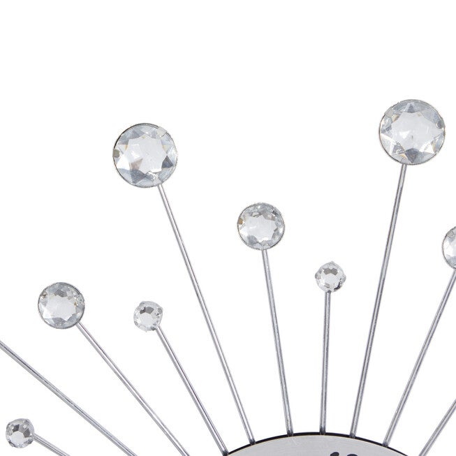 Silver Glam Metal Wall Clock, , alternate image number null