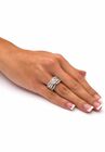 Gold over Silver Bridal Ring Set Cubic Zirconia (5 5/8 cttw TDW), , alternate image number null