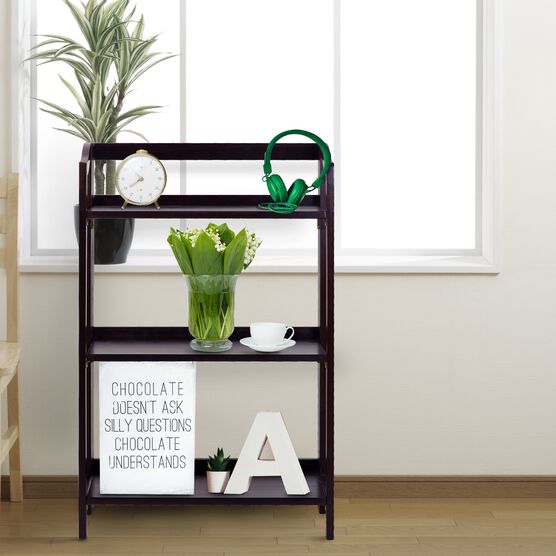 Stratford 3-Shelf Folding Bookcase-Espresso, , alternate image number null