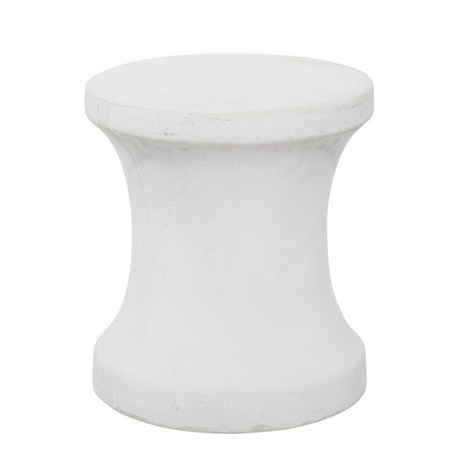 White Fiber Clay Contemporary Stool, , on-hover image number 1