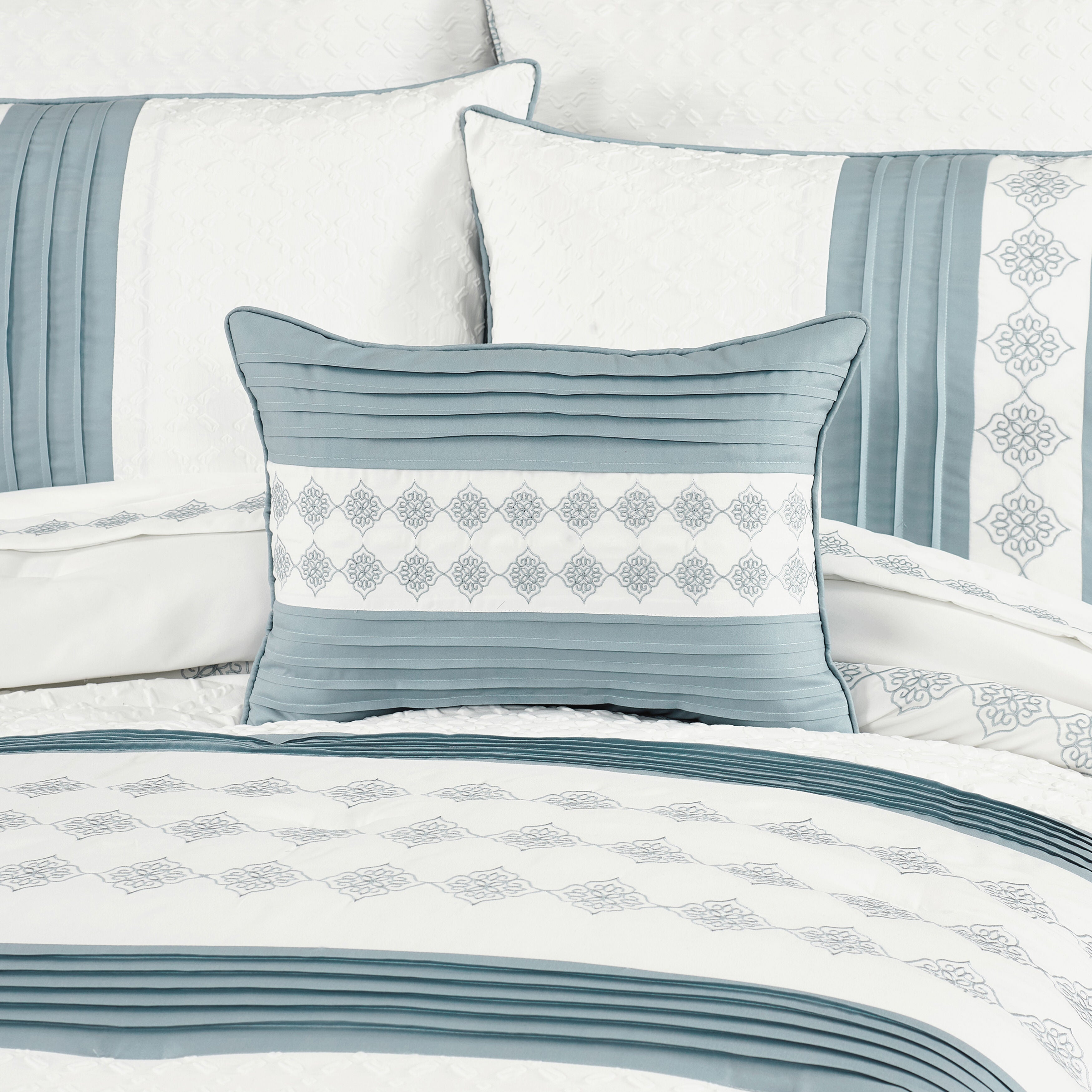 TRILOGY BOUDOIR DECORATIVE THROW PILLOW, BLUE, alternate image number 2