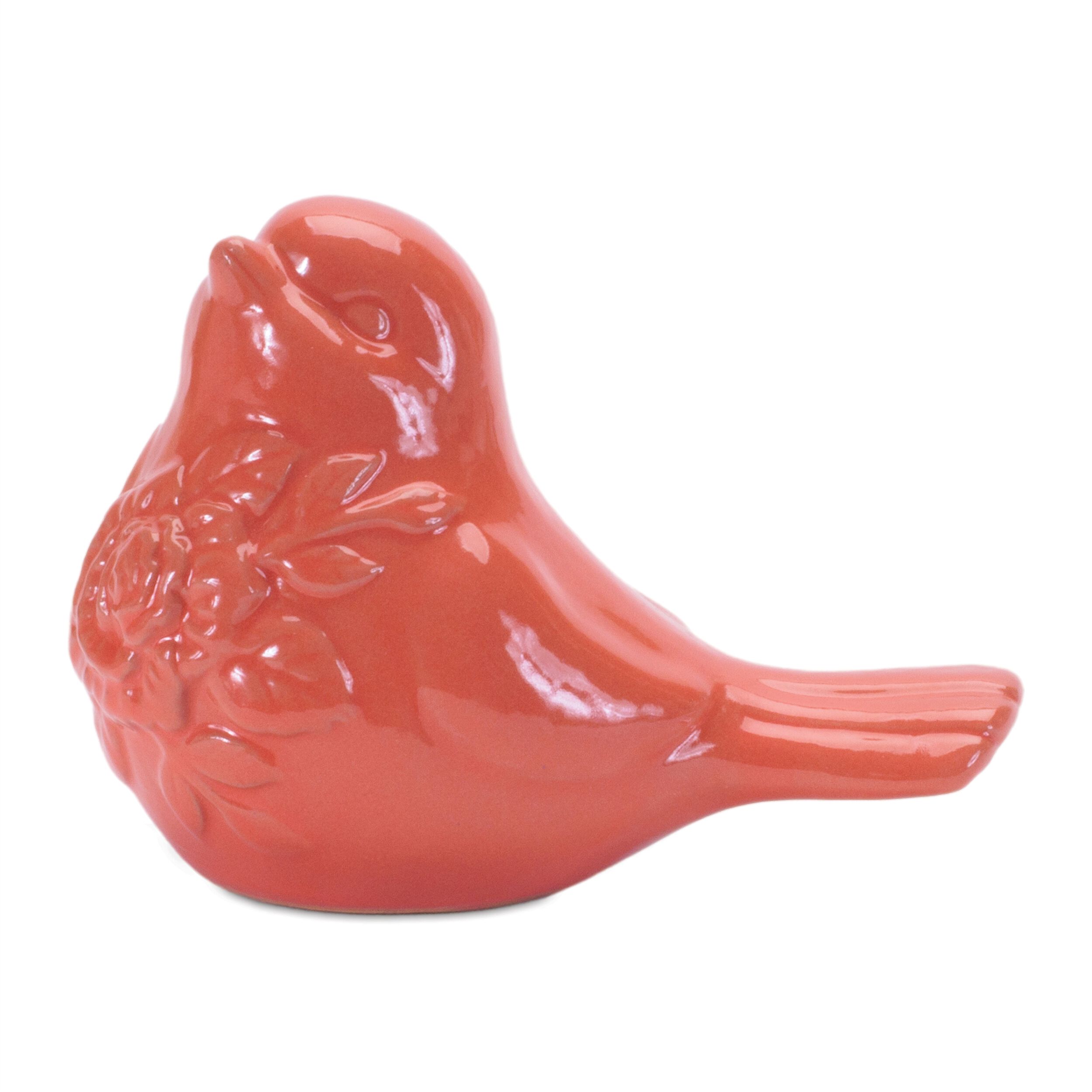 Ceramic Floral Bird Figurine Set of 6, PINK, alternate image number 4