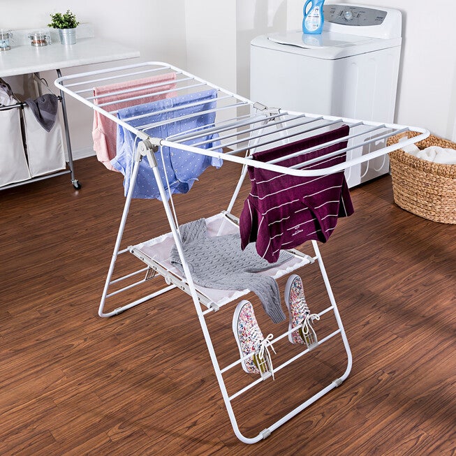 Heavy-Duty Gullwing Drying Rack, WHITE, hi-res image number 0