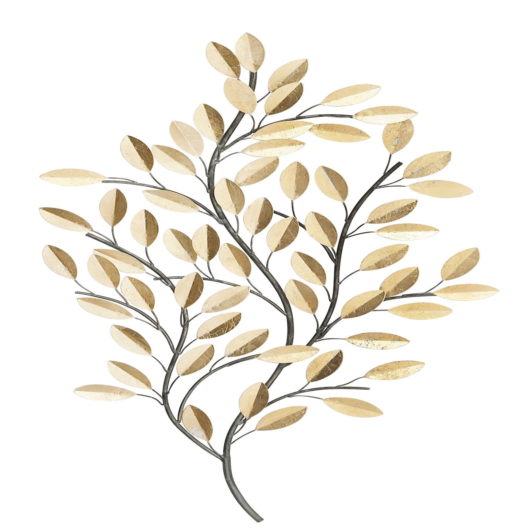Brass Metal Glam Floral Wall Decor, BRASS, hi-res image number 0