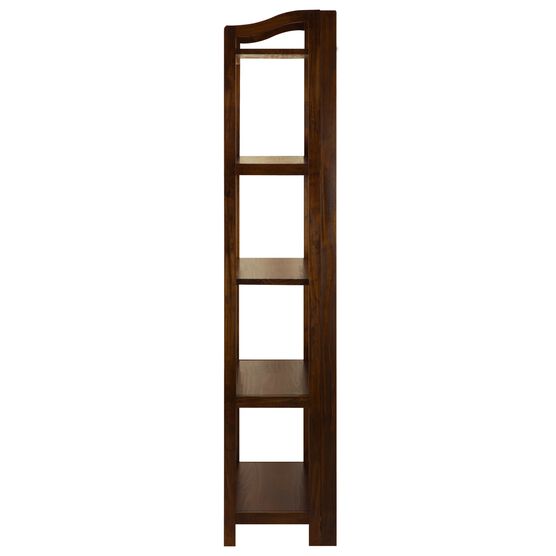 Stratford 5-Shelf Folding Bookcase-Warm Brown, , on-hover image number null