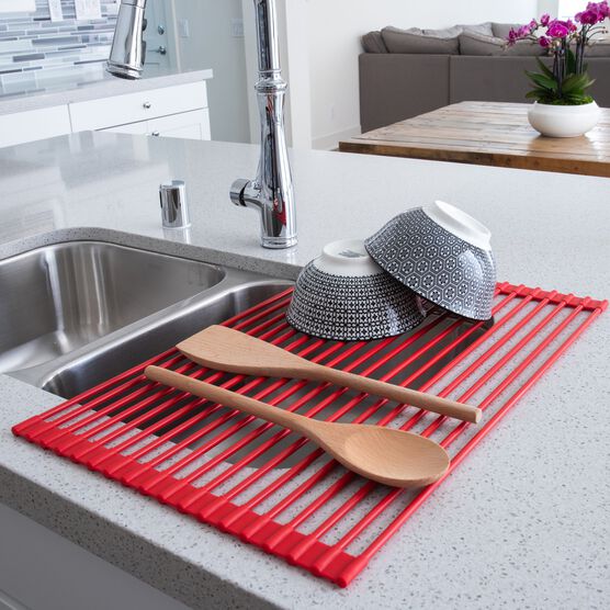 Over Sink Roll-Up Drying Rack, RED, hi-res image number null