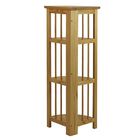 4-Shelf Corner Folding Bookcase-Natural, , alternate image number null