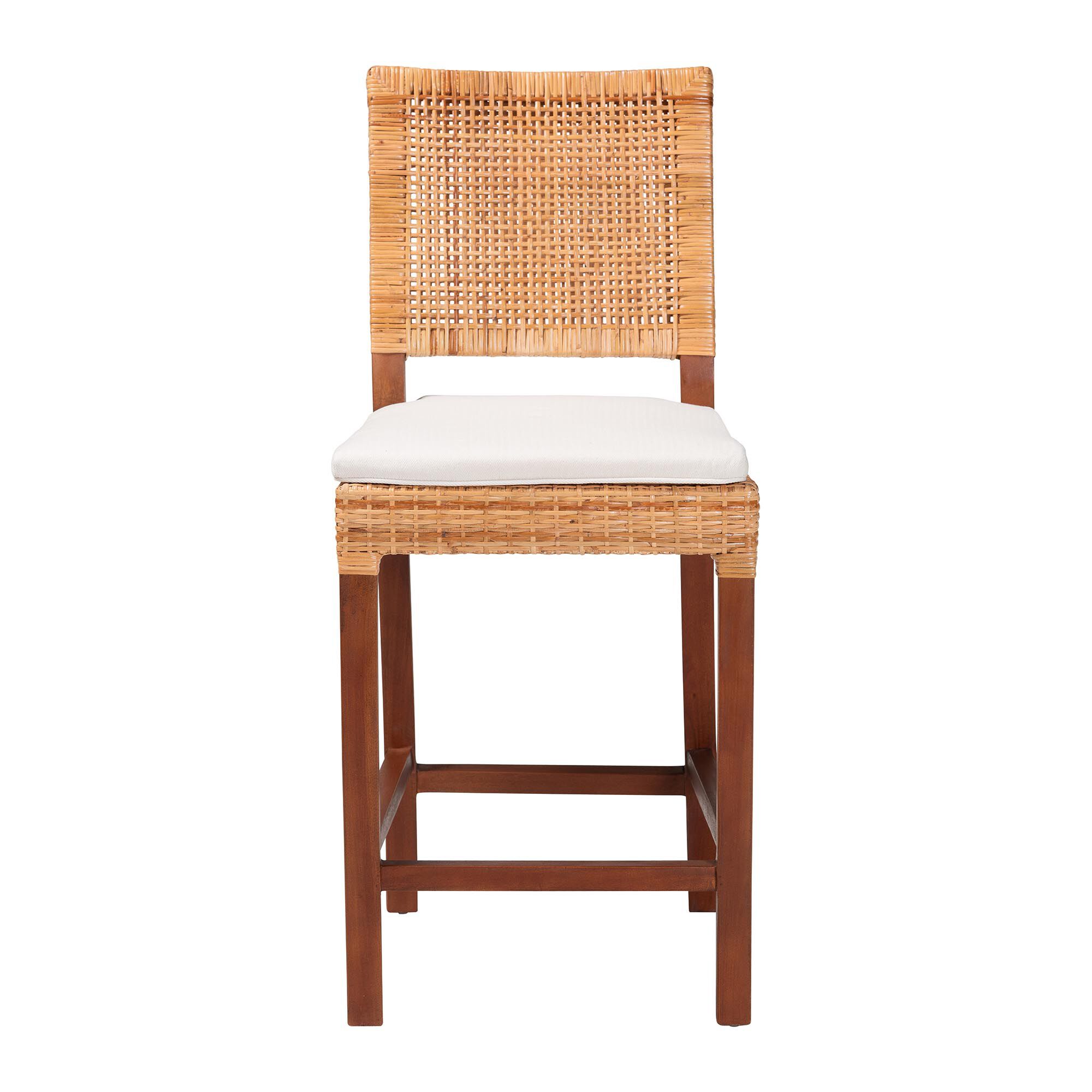Lesia Natural Rattan Counter Stool with Cushion, BROWN, alternate image number 2
