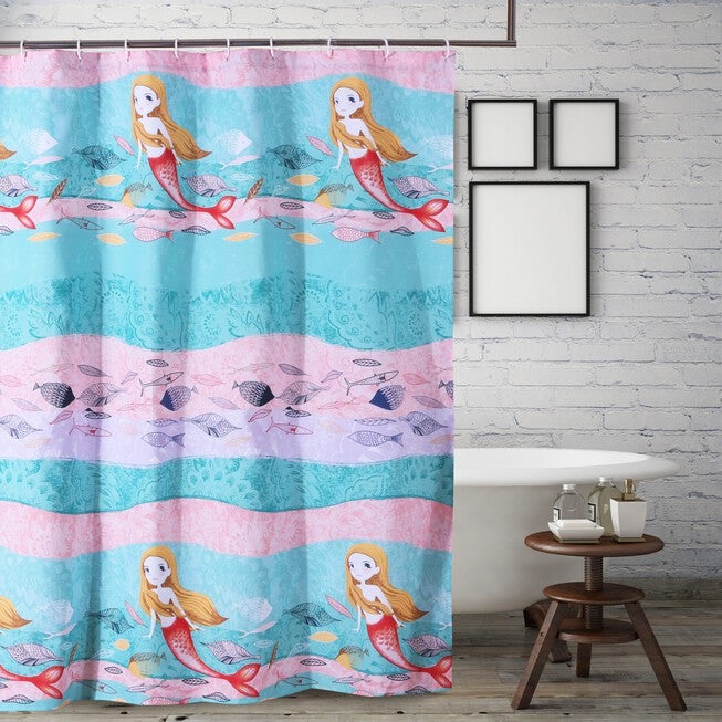 Greenland Home Fashions™ Mermaid Bath and Shower Curtain, MULTI, hi-res image number null
