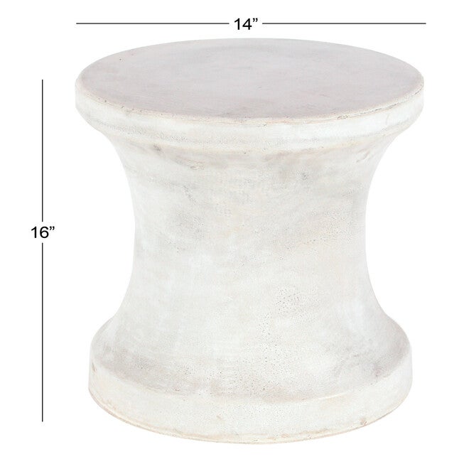White Fiber Clay Contemporary Stool, , alternate image number 4