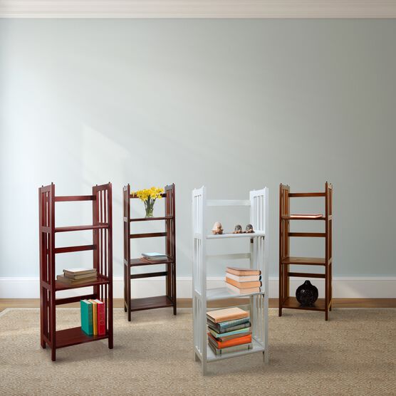 3-Shelf Folding Bookcase 14" Wide-Mahogany, , alternate image number null