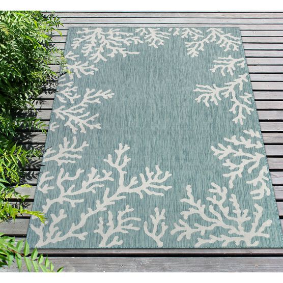 Liora Manne Carmel Coral Border Indoor/Outdoor Rug 23"X7'6", , alternate image number null