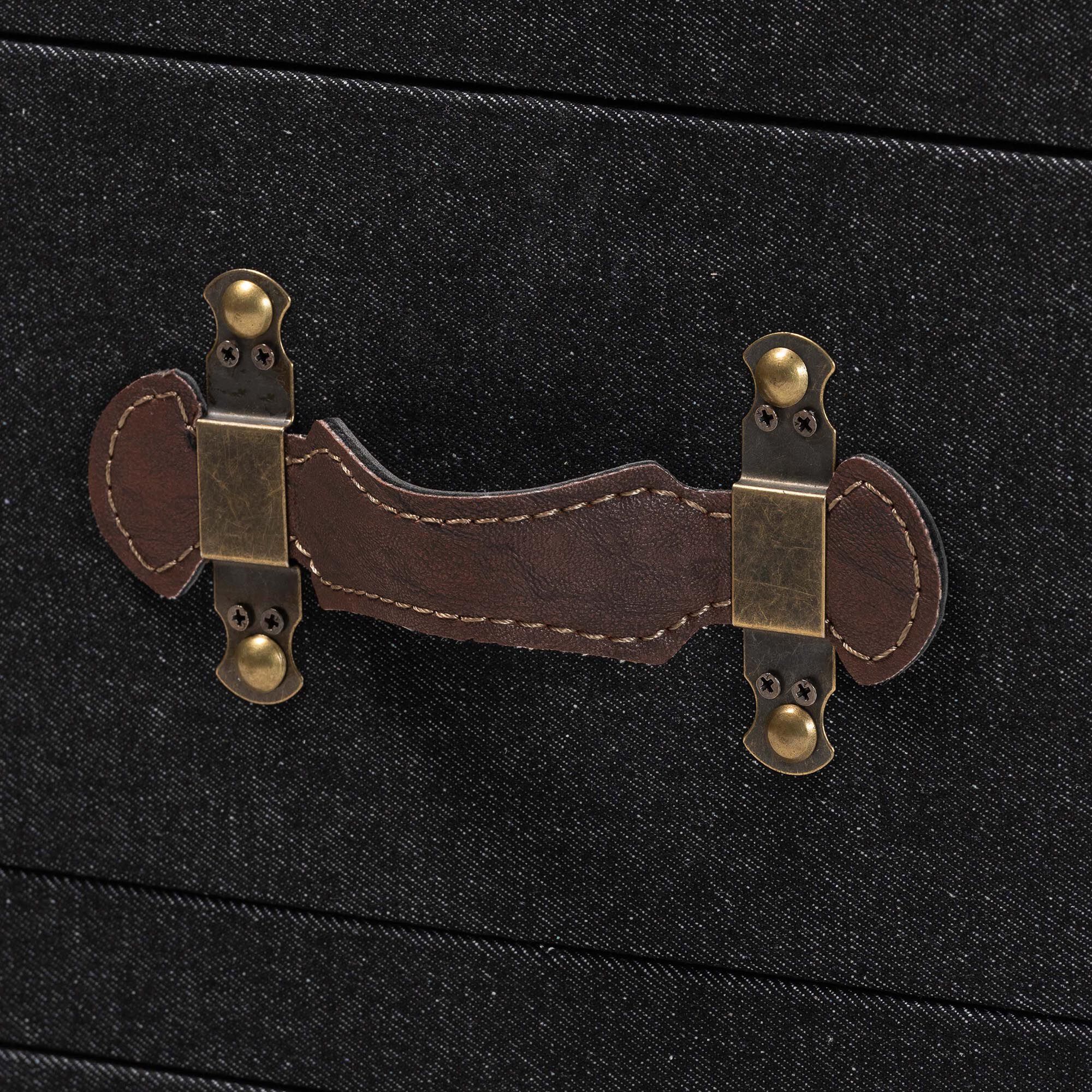 Mallison Vintage Black Canvas 3-Drawer End Table, BLACK, alternate image number 6