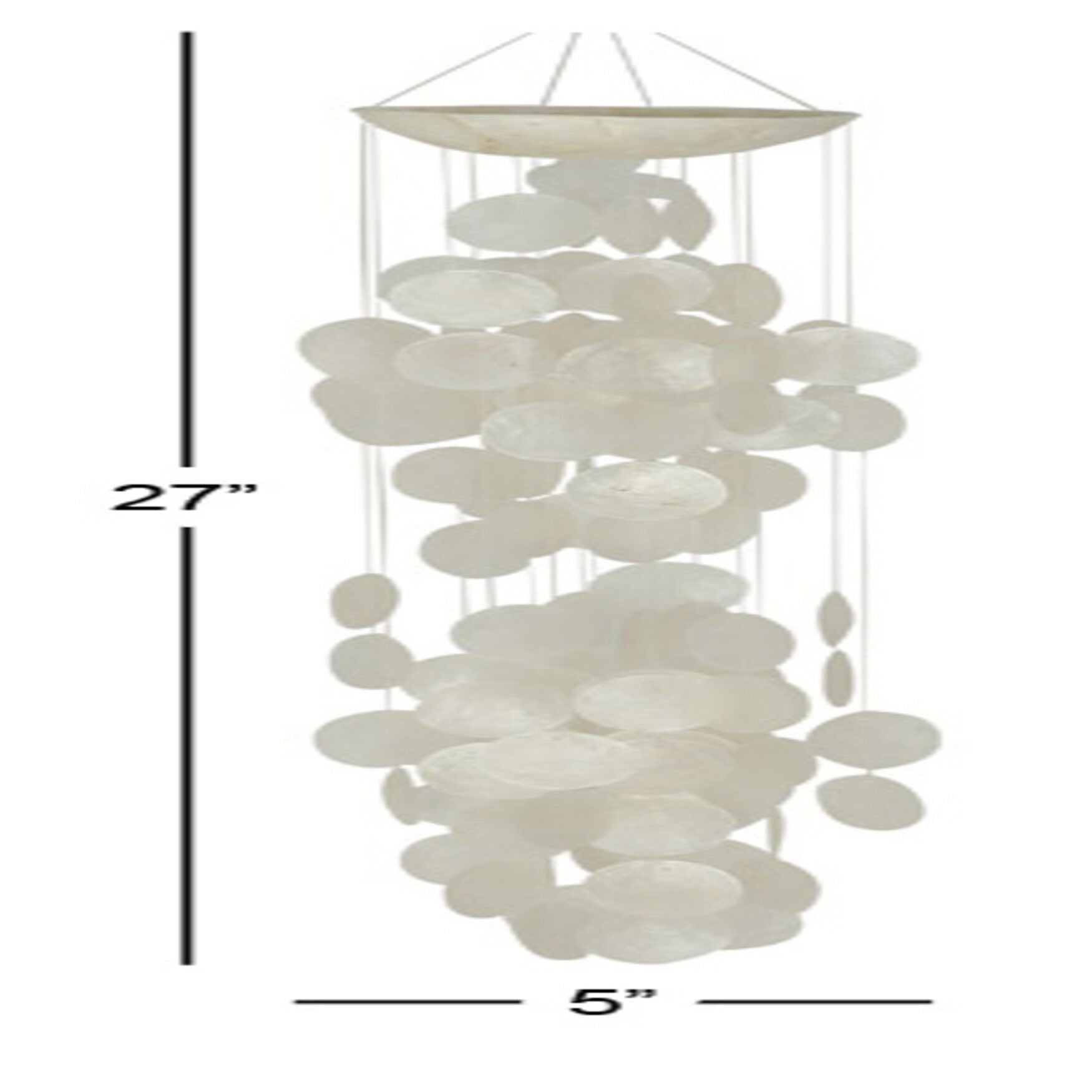 White Capiz Coastal Windchime, , alternate image number 4