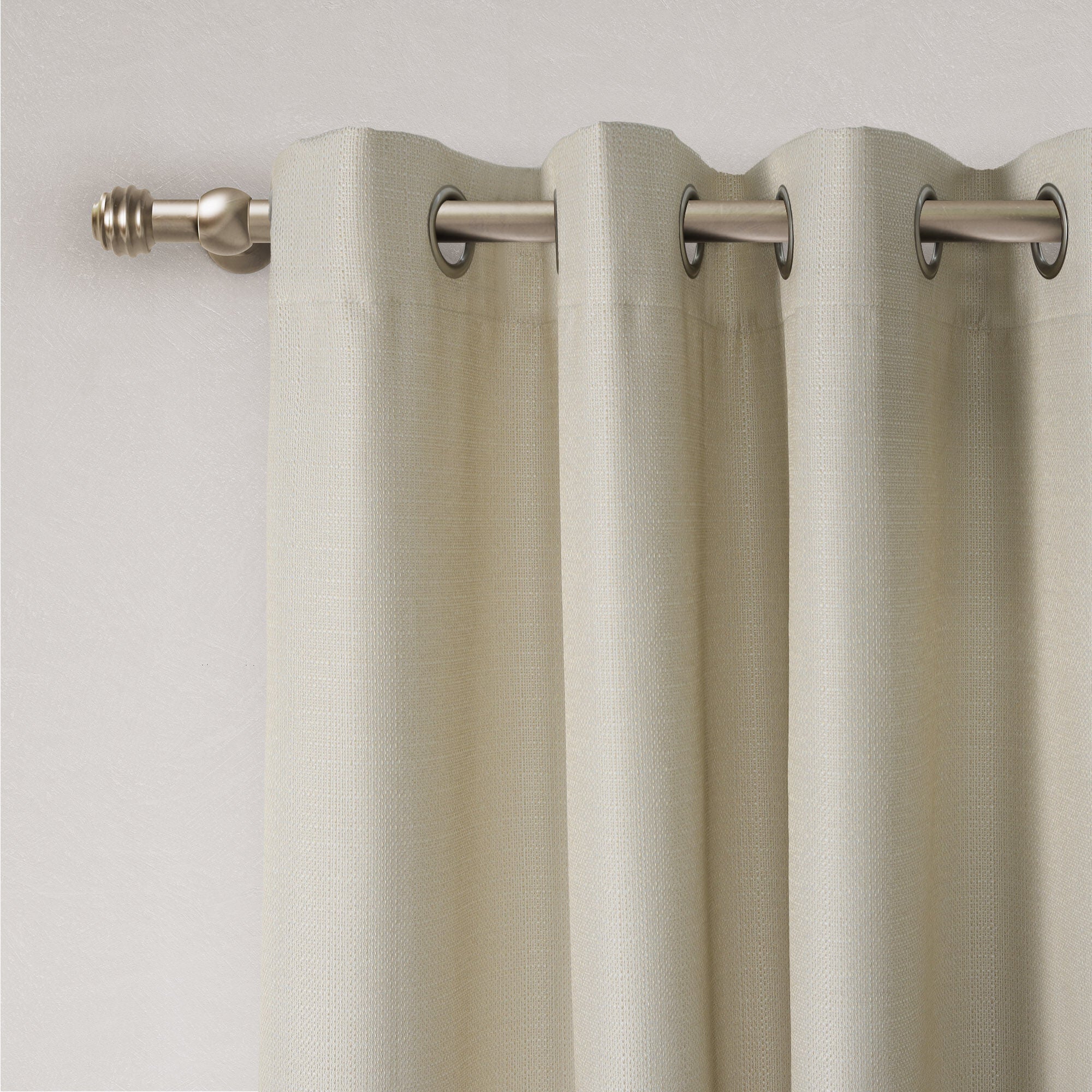 Textured Grid 100% Blackout Grommet Pair, TAUPE, alternate image number 2